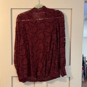 Chic Burgundy Lace Blouse